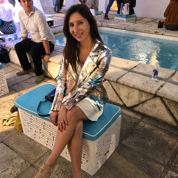 Bagatelle/ Neiman Marcus Metallic Leather Jacket - Picture 8 of 9